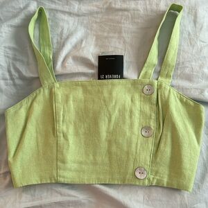 FOREVER 21 CROP LINEN TOP
